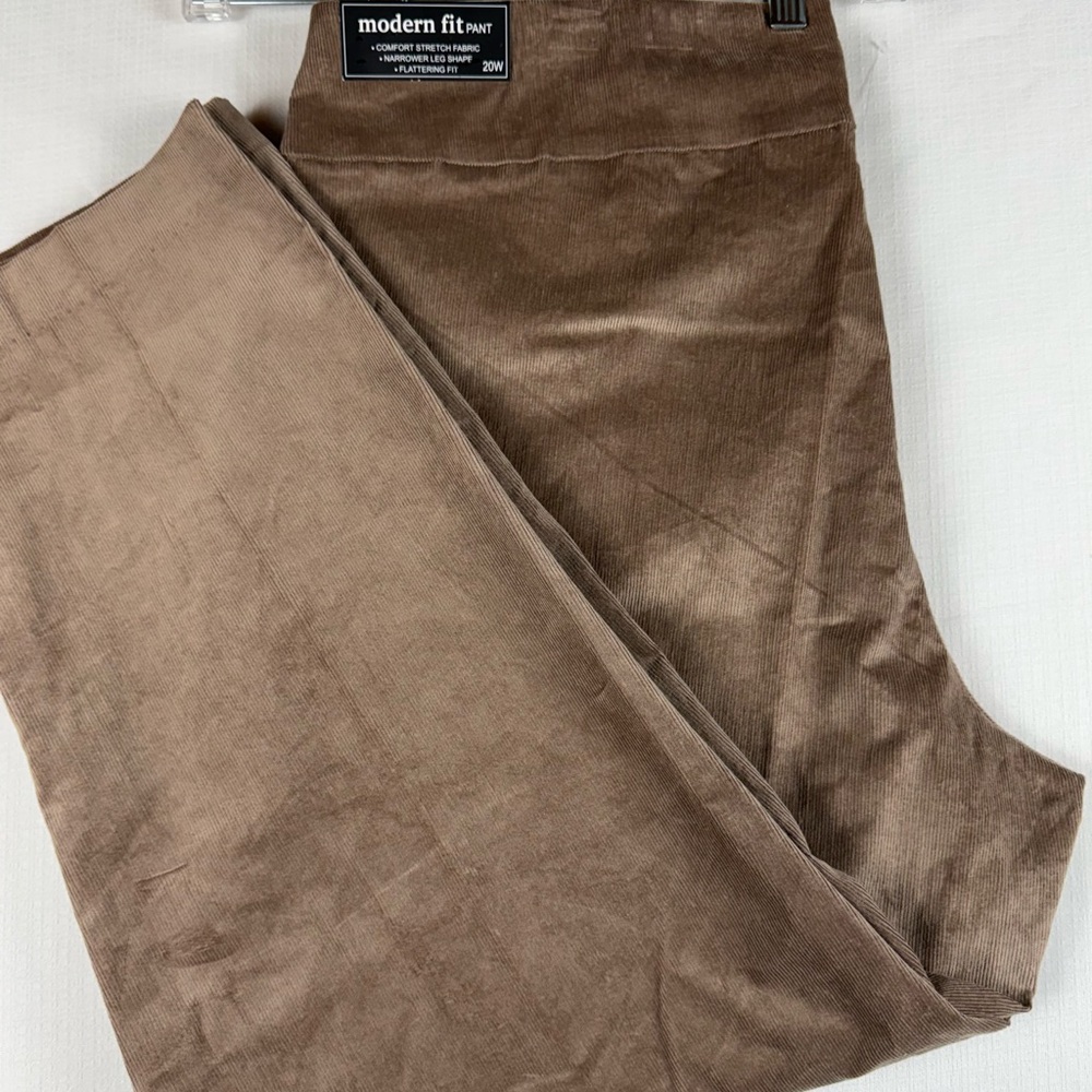 Alfred Dunner modern fit comfort stretch women pant size 20W Cotton Brown NWT